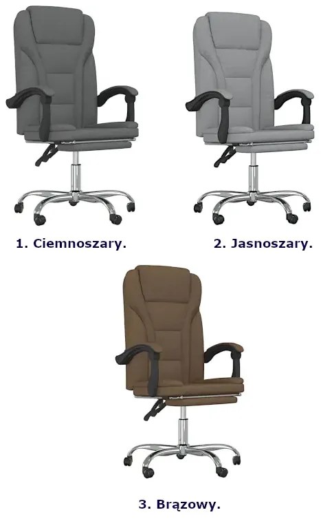 Brązowy fotel biurowy z podnóżkiem S9-E38