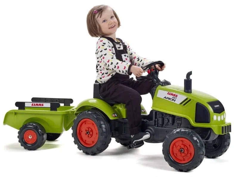 Falk traktorek na pedały claas arion 410 z przyczepą