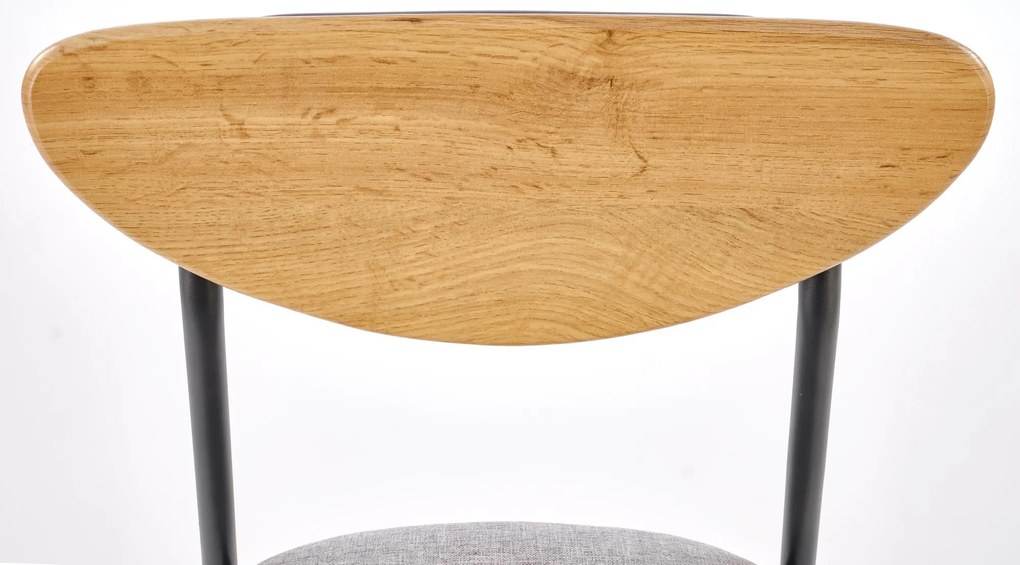 Zestaw stół + 4 krzesła, naturalny / czarny / popielaty DICKY