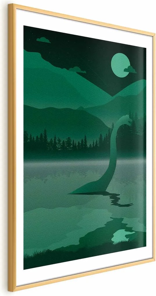 Plakat Loch Ness 40x60 cm z ramą złotą z marginesem ARTGEIST B
