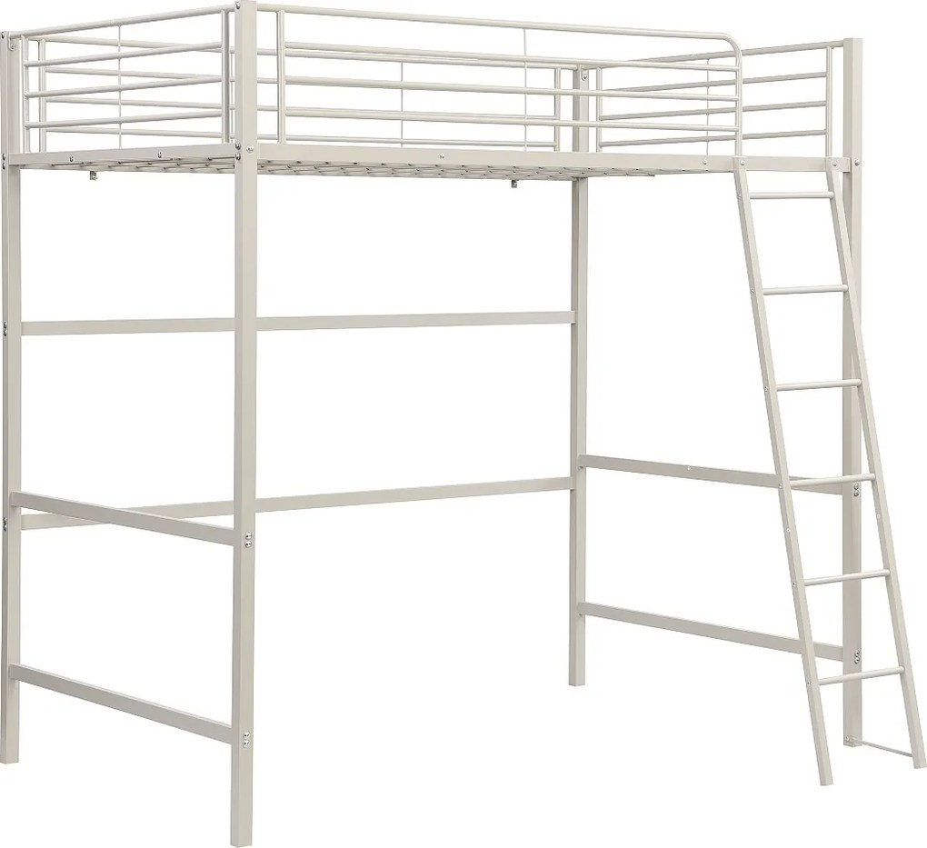 Łóżko antresola 120 x 190 cm – Metal – Beżowe – METARELO
