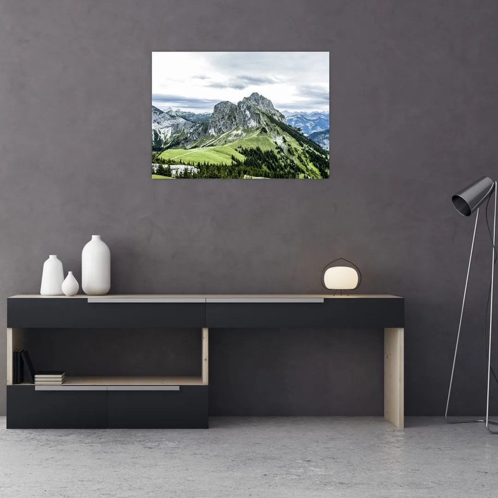 Obraz na szkle - Szczyty górskie (70x50 cm)