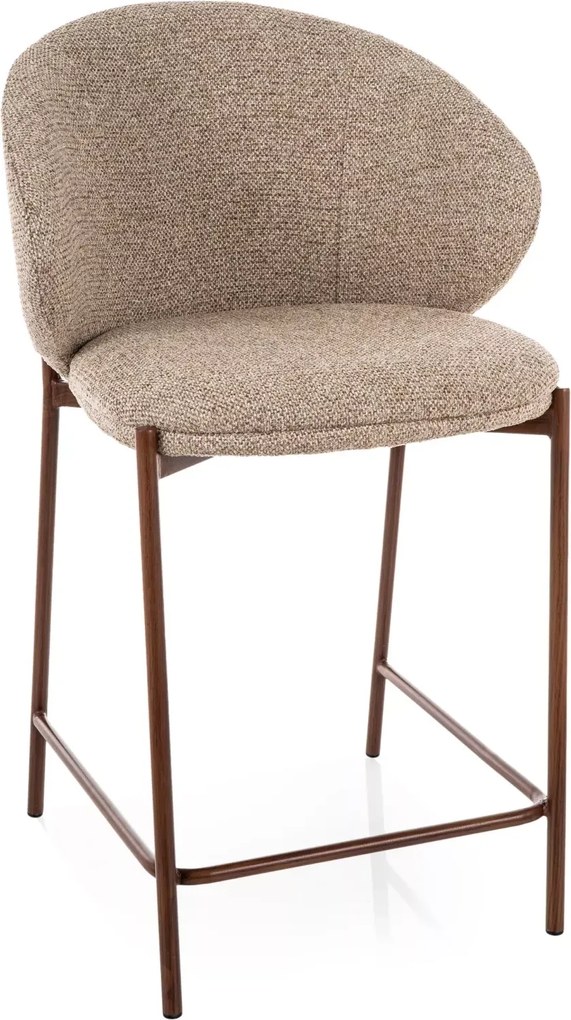 Stołek barowy KIOTO, orzech/beżowy