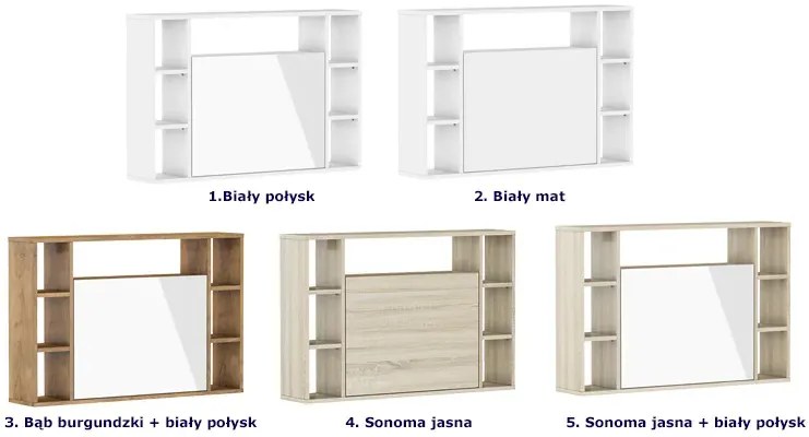 Biurko ścienne rozkładane biały połysk Z4-W36