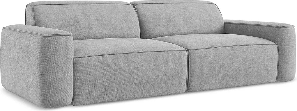 4-osobowa kanapa modułowa - z tkaniny szenilowej - jasny szary - OMAO