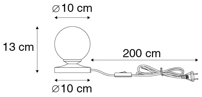 Nowoczesna lampa stołowa czarna z dymionym szkłem - Athens