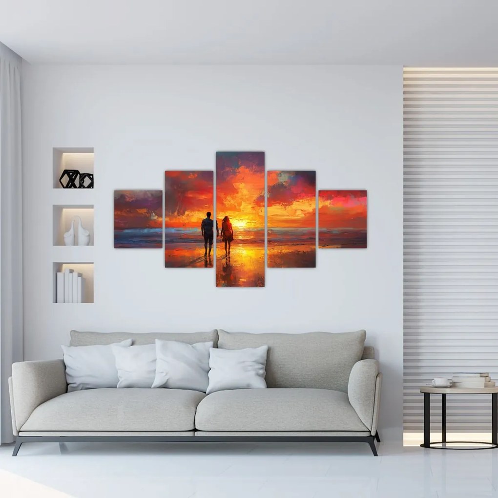 Obraz - Spacer po plaży (125x70 cm)