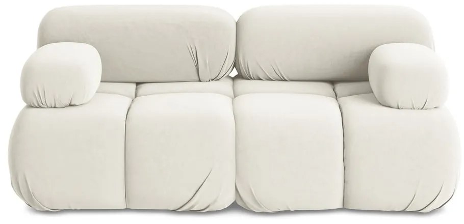 Biała aksamitna sofa modułowa 190 cm Lokua – Makamii