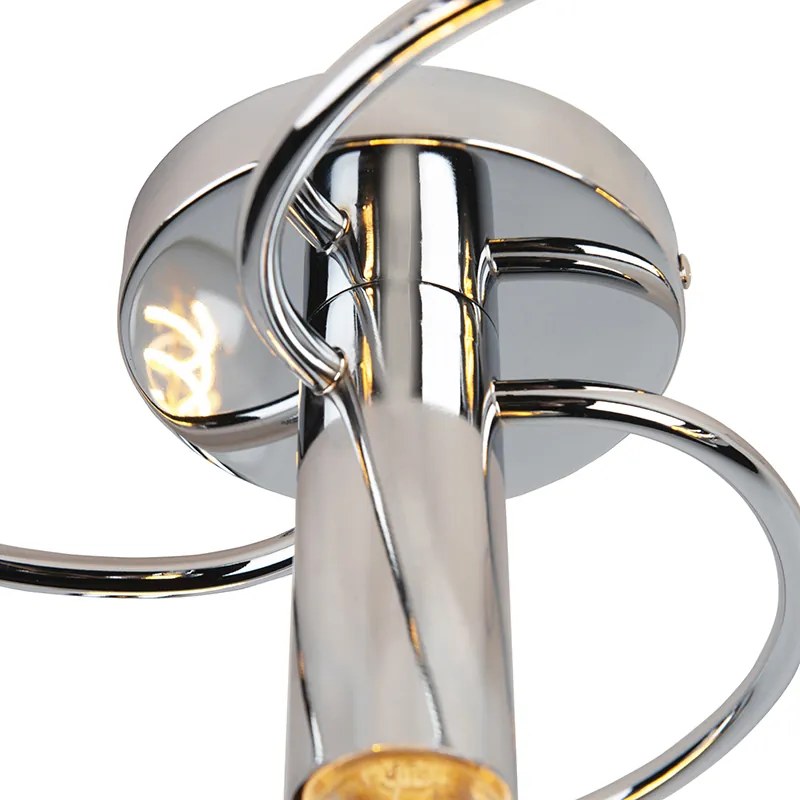 Lampa sufitowa art deco chrom 4-światłowa - Facil ArtDeco Oswietlenie wewnetrzne
