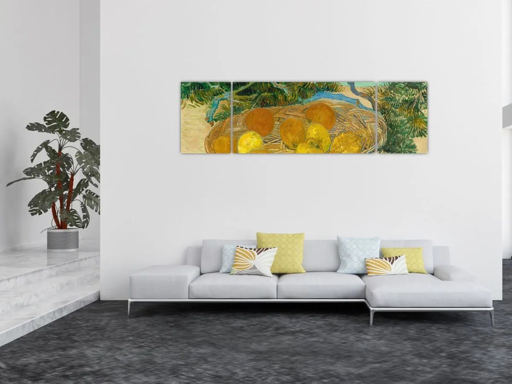 Obraz - Vincent van Gogh, Still Life of  Oranges and Lemons with  Blue Gloves, reprodukcje (170x50 cm)