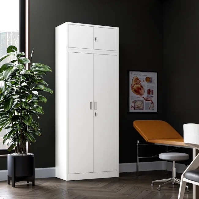 Szafa metalowa biurowa z 4 półkami biała, 1750x800x400 mm: JAN Compact