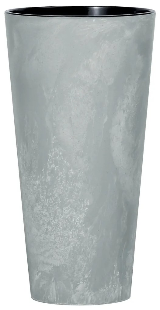 Doniczka TUBUS SLIM BETON EFFECT z wkładem 25 cm, szary, 25 cm