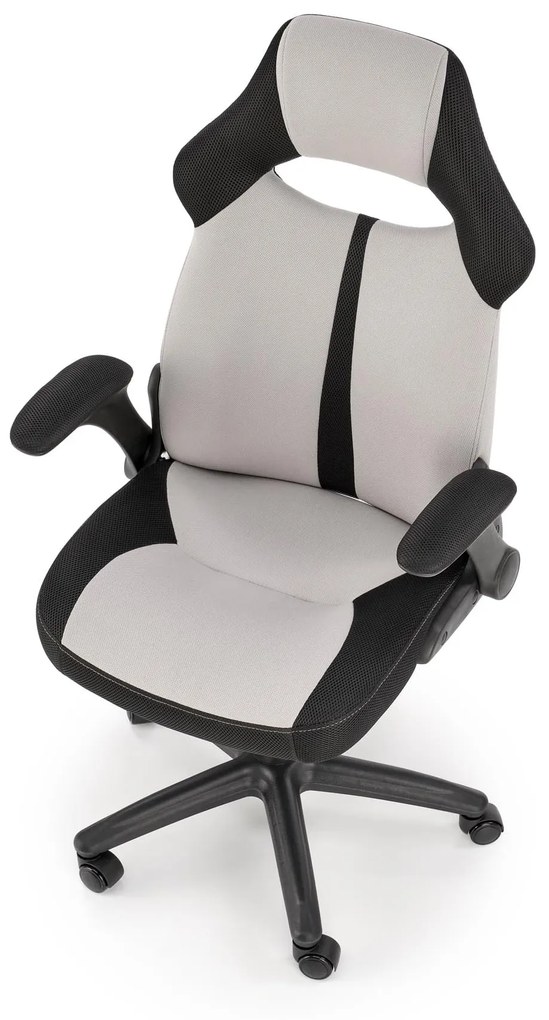 MILO fotel gabinetowy popielaty czarny,TILT, membrana,