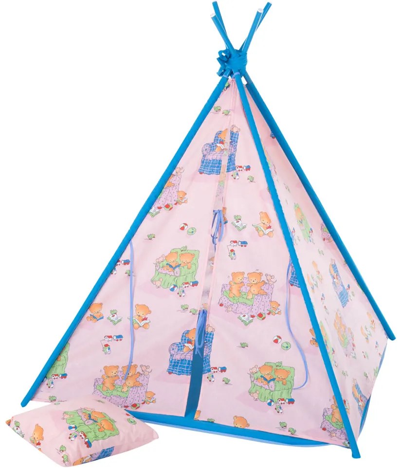 Namiot Tipi z poduszką i matą Misie L069-11BW 104 x 104 x 124 cm PATIO