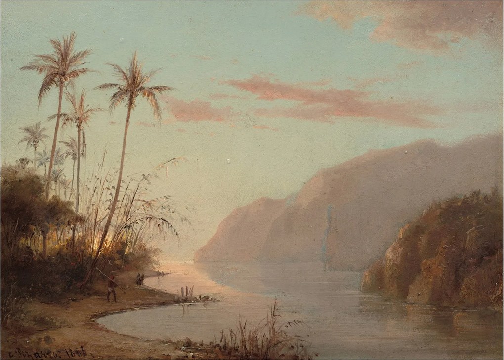 Obraz na szkle - Camille Pissarro, A creek in st. Thomas (Virgin Islands), reprodukcje (70x50 cm)