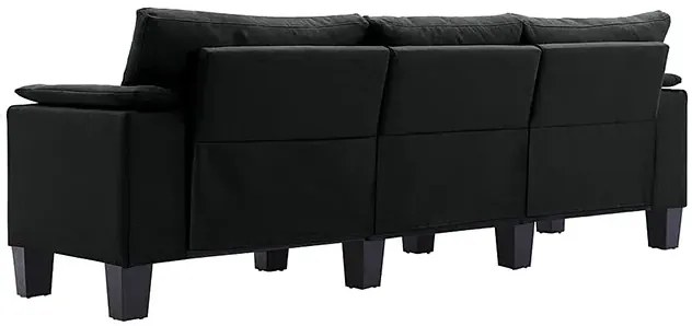 Trzyosobowa ekskluzywna czarna sofa - Ekilore 3Q