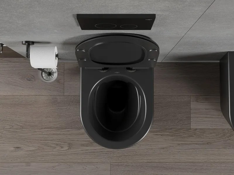 Mexen Rico miska wc Rimless z deską wolnoopadającą slim, duroplast, czarna mat - 30720185