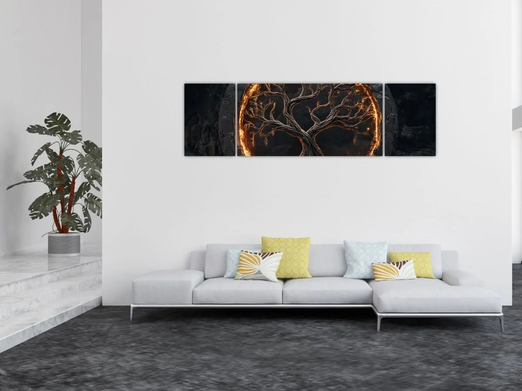 Obraz – Drzewo życia w lawie I. (170x50 cm)