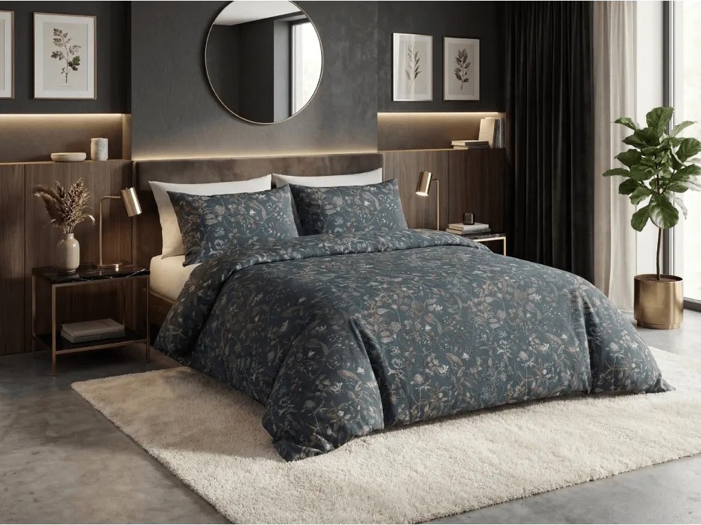 PrzytulneMieszkanie.pl PrzytulneMieszkanie.pl Pościel z bawełny renforcé SELMIRA ciemnozielona kieszeń hotelowa Rozmiar pościeli: 70 x 90 cm | 140 x 200 cm