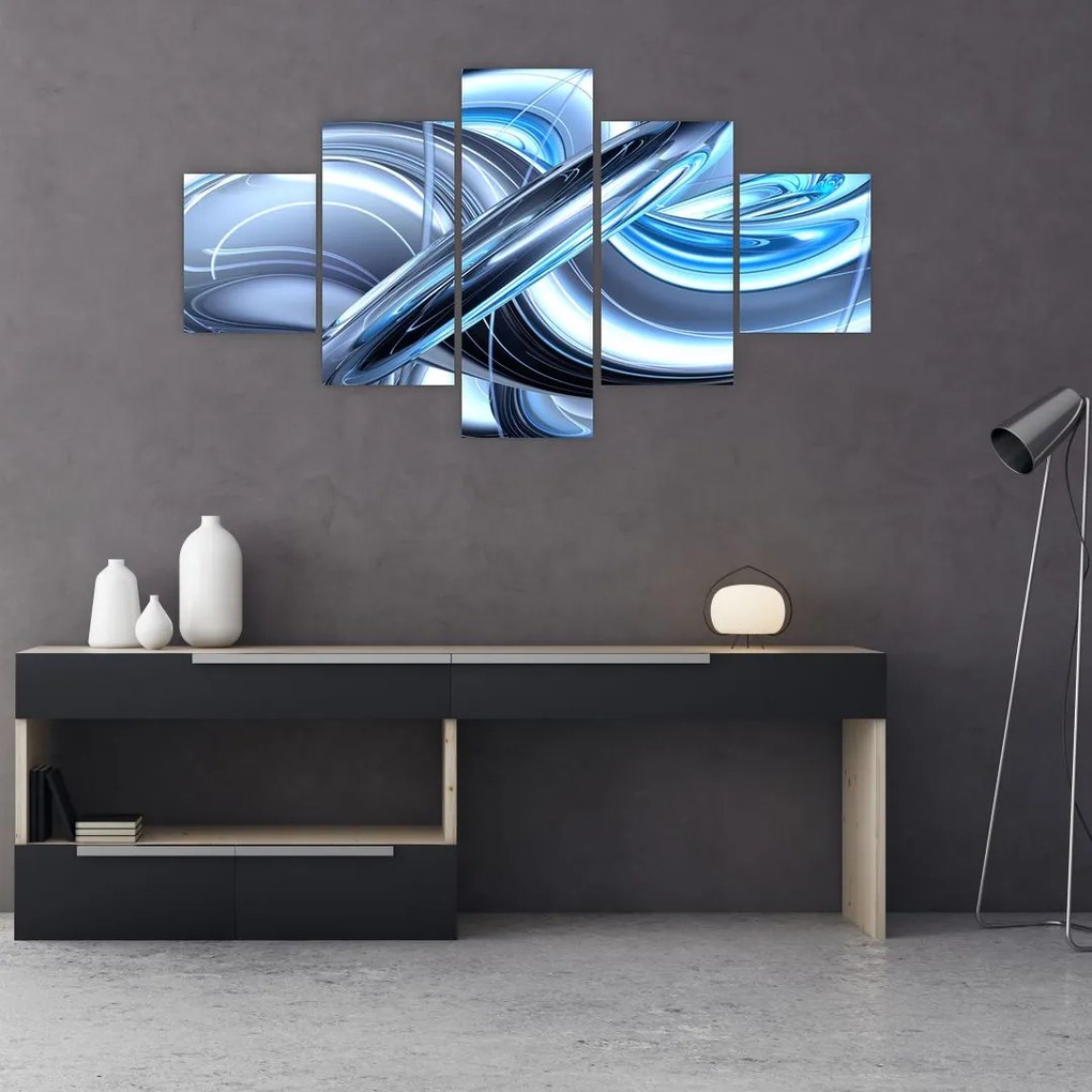 Obraz niebieskiej abstrakcji (125x70 cm)