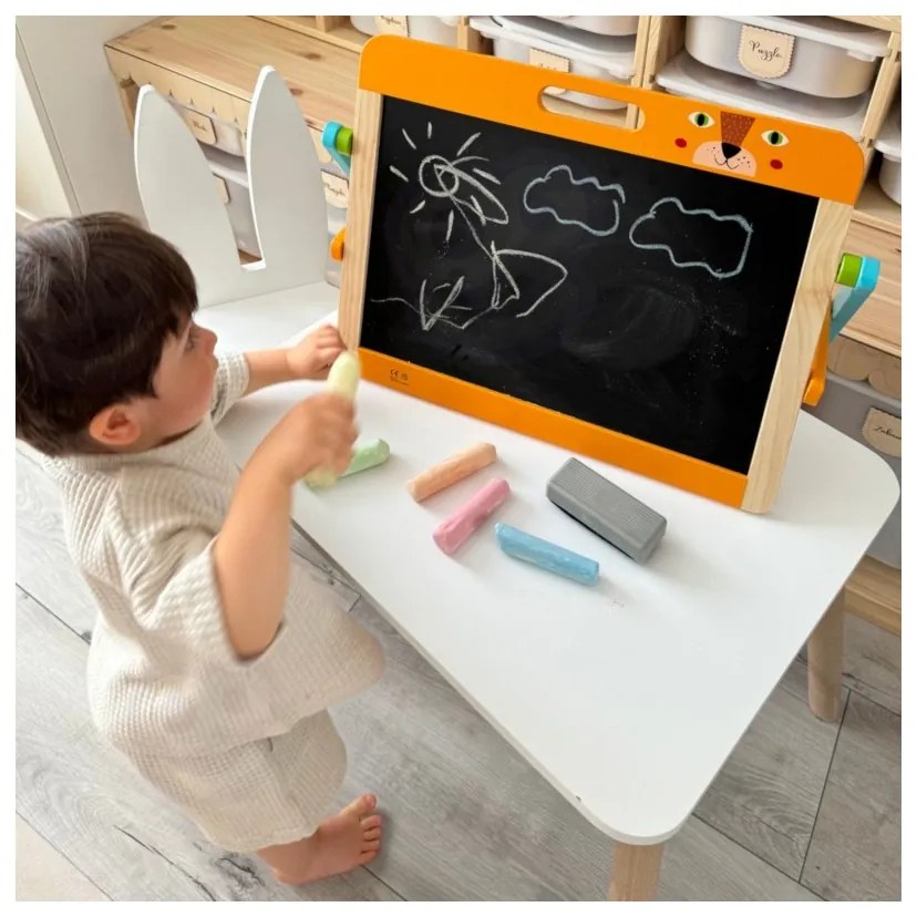 Tooky toy tablica edukacyjna 2w1 magnetyczna kredowa dla dzieci magnesy gąbka 6 el.