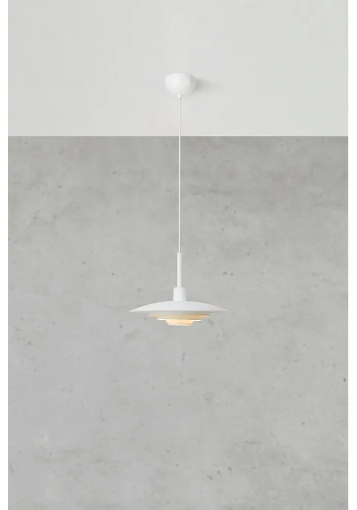 Biała lampa wisząca z metalowym kloszem ø 35 cm Piny – Markslöjd