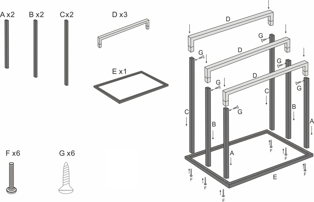 Stojak na ręczniki 3-ramienny BALVO