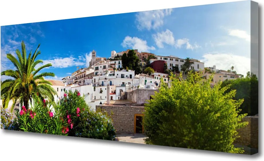 Obraz canvas na ścianę Tropikalna Metropolia pod Palmami