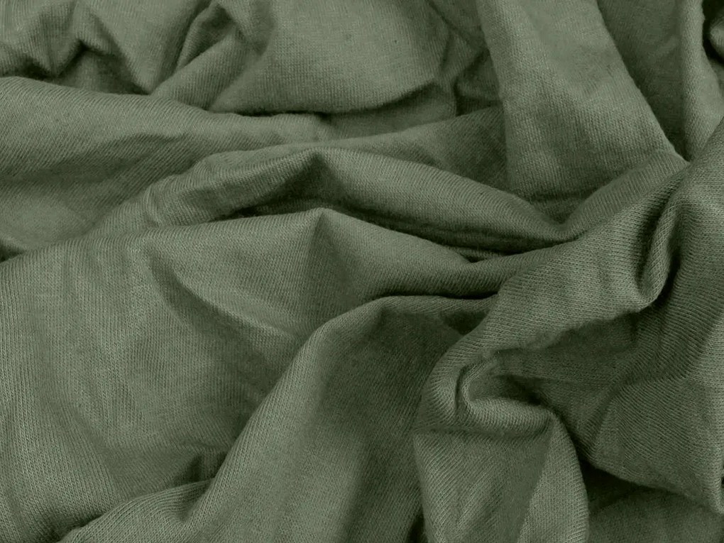 PrzytulneMieszkanie.pl Jersey prześcieradło EXCLUSIVE ciemnozielone 180 x 200 cm