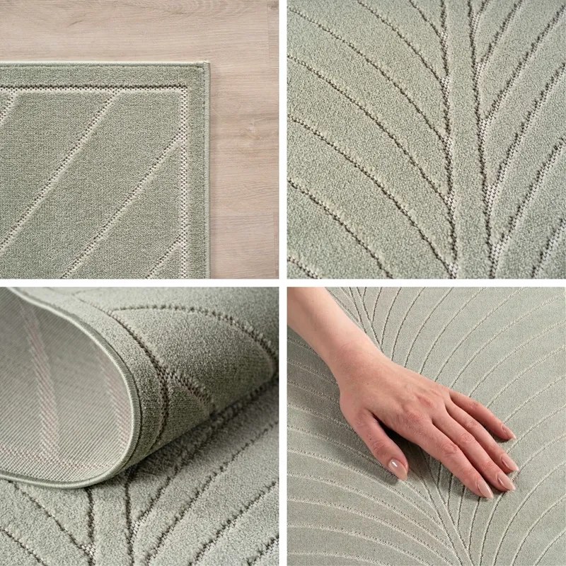 Dywan uniwersalny Nova 3D Liść oliwkowy 80 cm x 250 cm