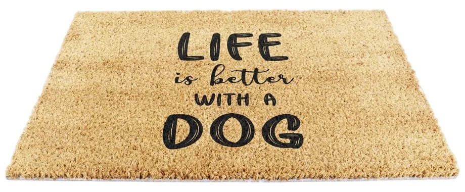 Wycieraczka z włókna kokosowego 40x60 cm Life Is Better With a Dog – Artsy Doormats