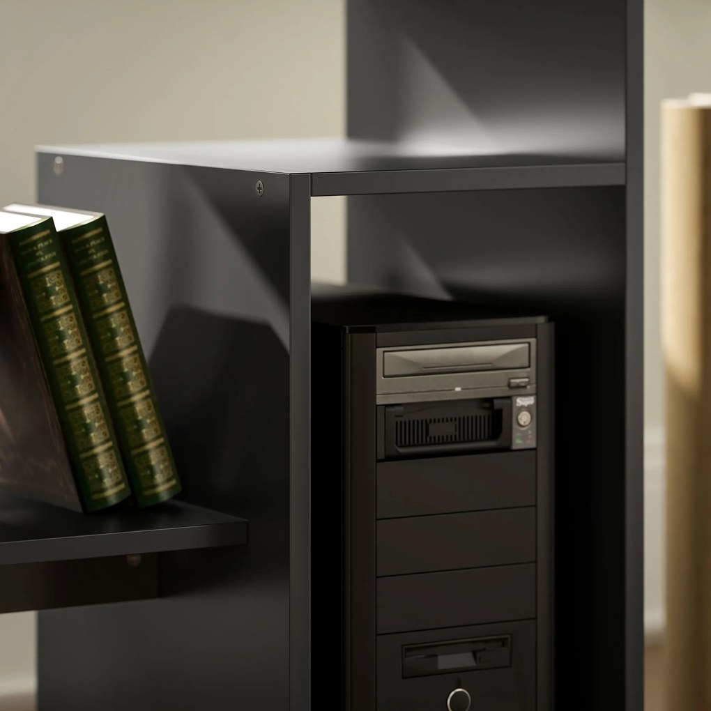 HOMCOM Biurko Komputerowe, Biurko, Płyta Wiórowa, Metal, 80 x 45 x 75 cm, Czarny