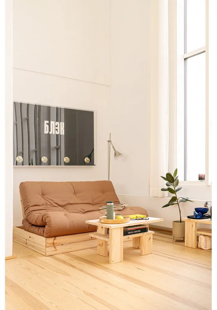Brązowa rozkładana sofa 145 cm Flip – Karup Design