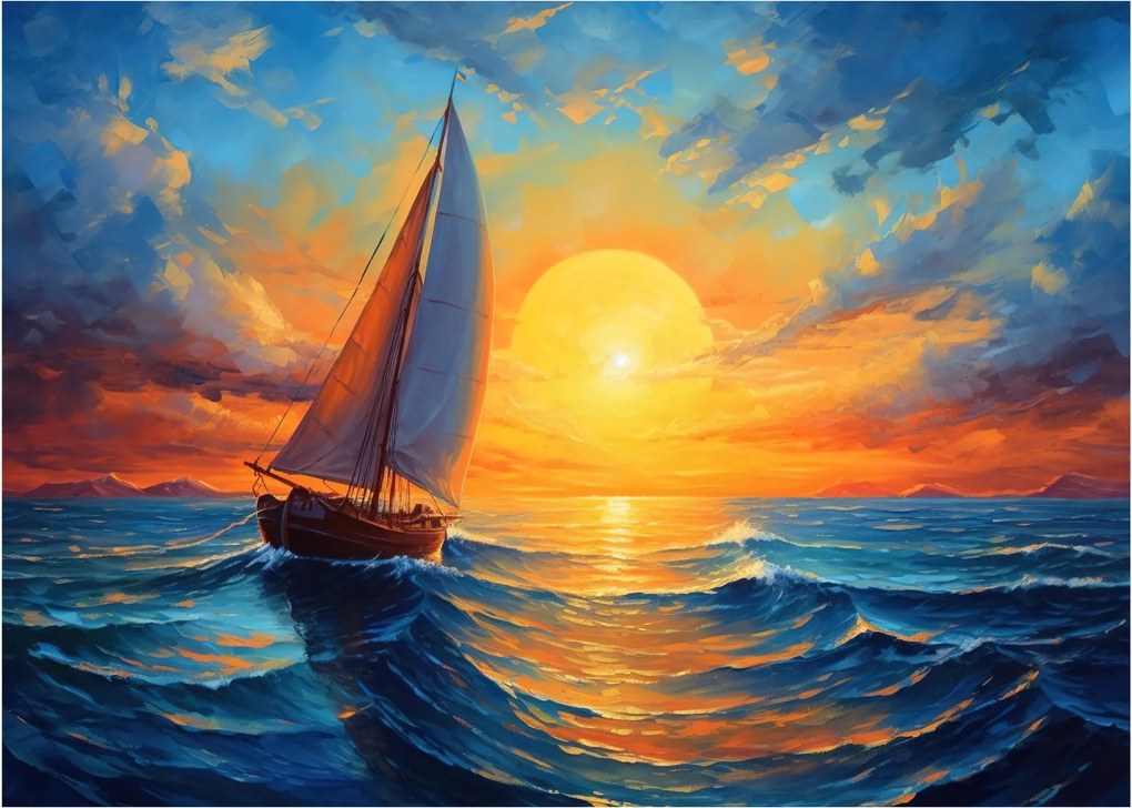 Obraz na szkle - Żaglówki (70x50 cm)
