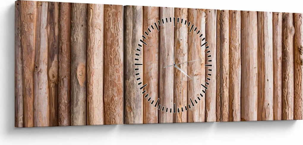 Obraz - Bambus (z zegarem) (90x30 cm)