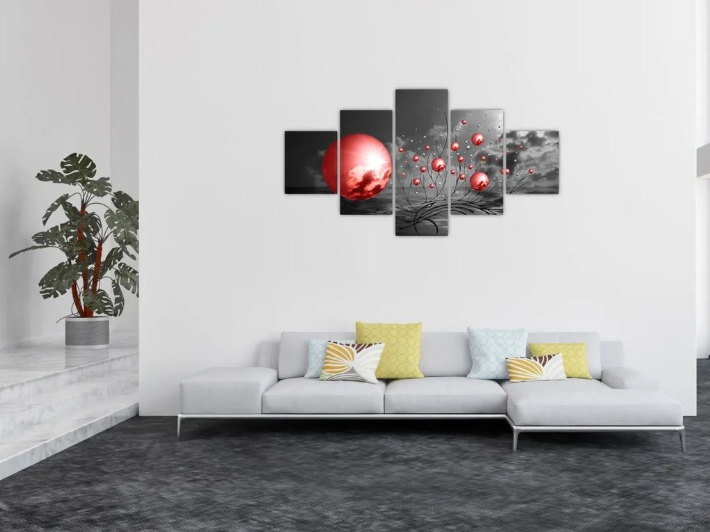 Obraz czerwonych kul (125x70 cm)
