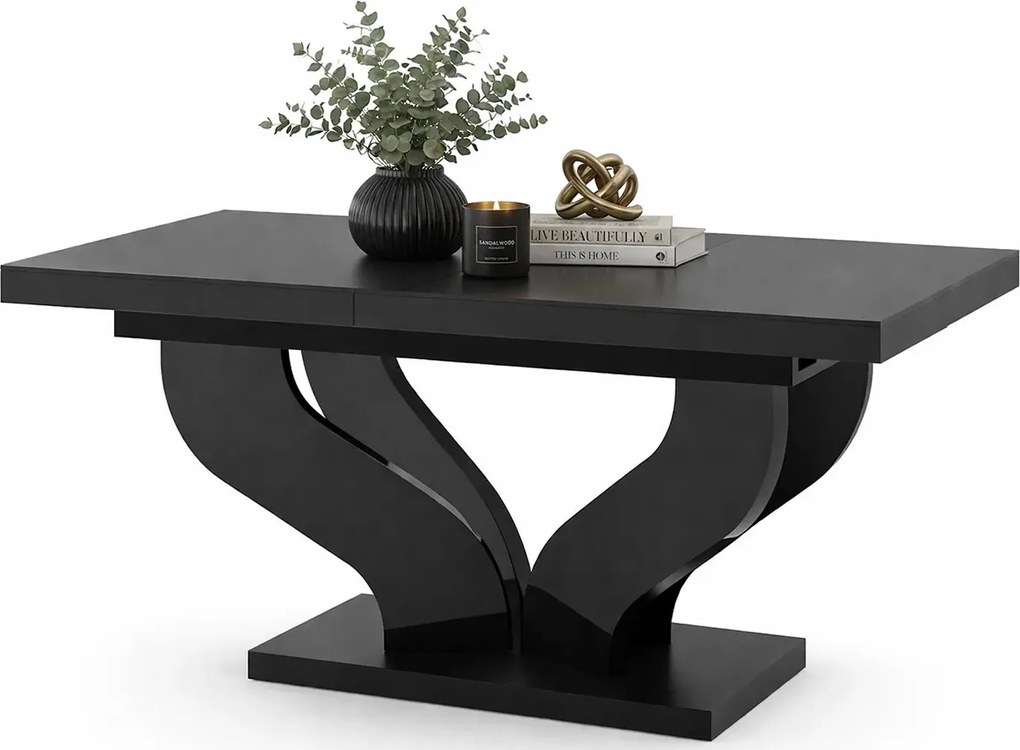 Czarny duży prostokątny stół rozkładany A5-G11