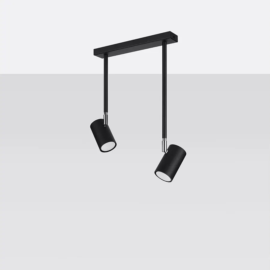 Plafony nowoczesny Novatel, stal - 2 źródło światła 4000K - L.30 x H.43 cm - czarny