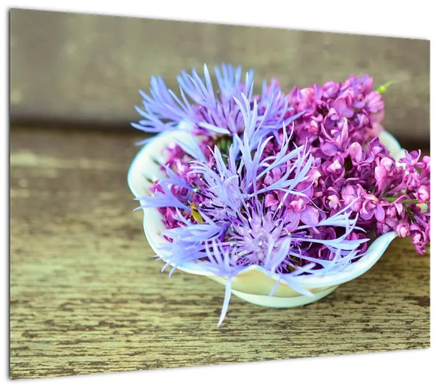 Obraz na szkle - fioletowa roślina (70x50 cm)