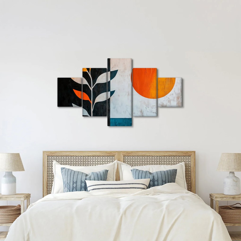 Obraz - Abstrakcja rośliny i słońca (125x70 cm)