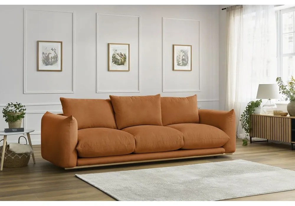 Pomarańczowa sofa 265 cm Ernest – Bobochic Paris