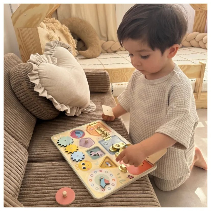 Tooky toy tablica manipulacyjna zamki zębatki sorter zegar