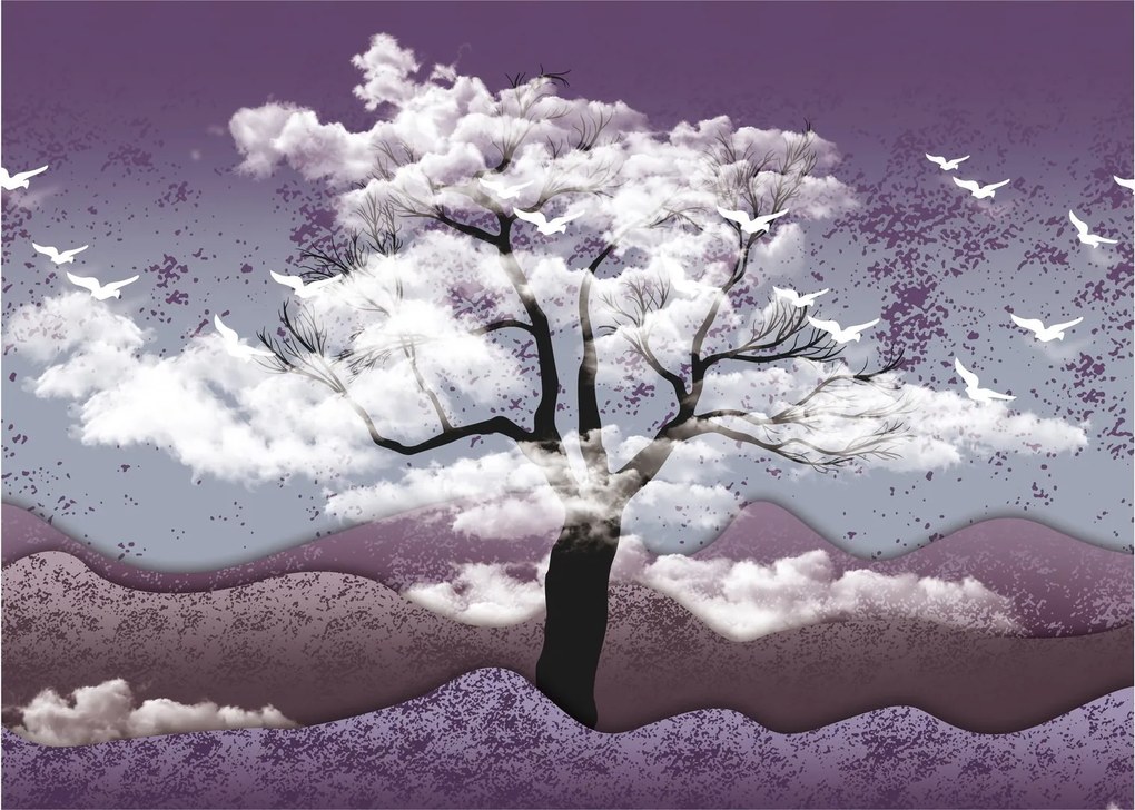 Obraz - Drzewo w chmurach (70x50 cm)