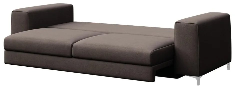 Szarobrązowa aksamitna rozkładana sofa 256 cm Rene – Rodier