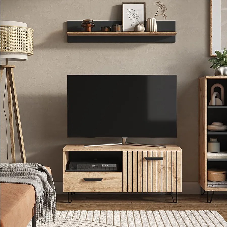 Lowboard brązowy 100.2x38x48.5 amber