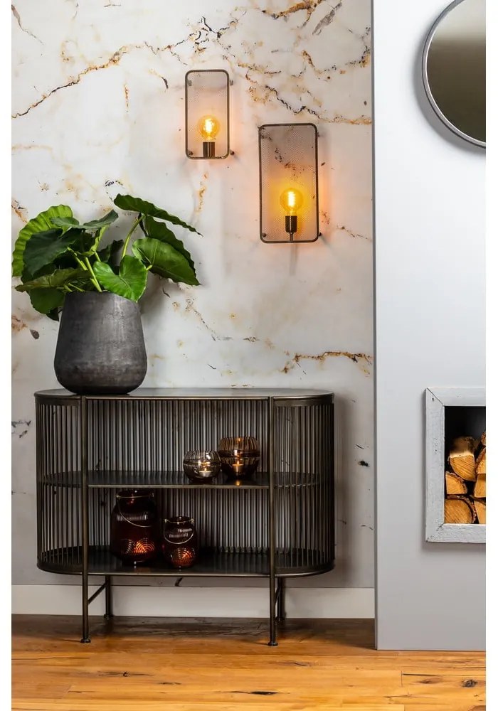 Czarna metalowa komoda 100x80 cm Yinthe – Light &amp; Living