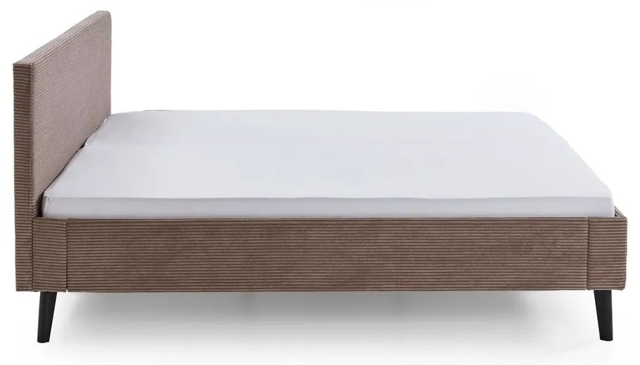 Brązowe tapicerowane łóżko dwuosobowe 180x200 cm Avola – Meise Möbel