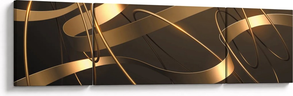Obraz - Brązowe wstążki (170x50 cm)
