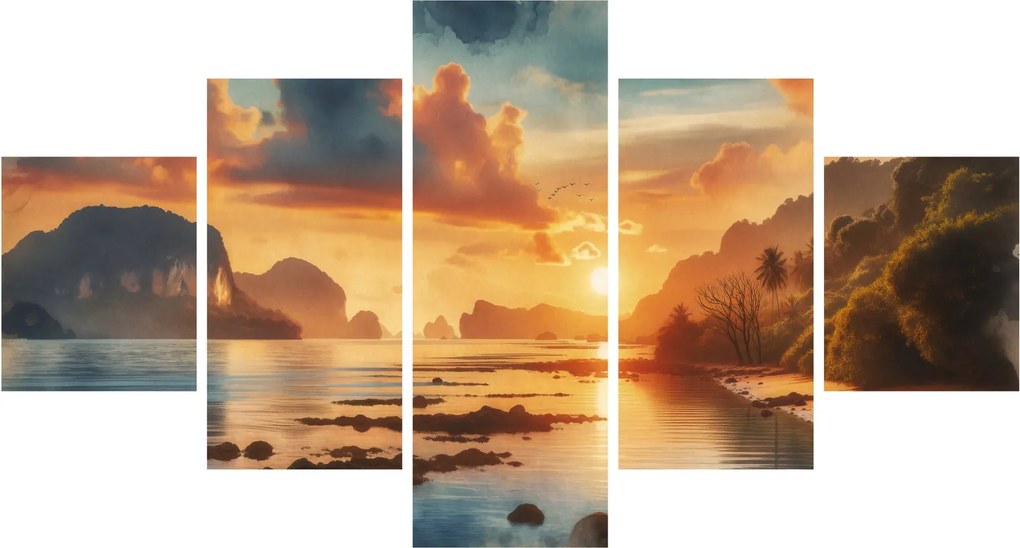 Obraz - Widok z plaży (125x70 cm)