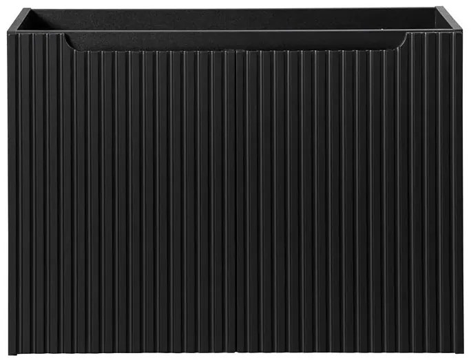 Czarna ryflowana szafka pod umywalkę R3-E48